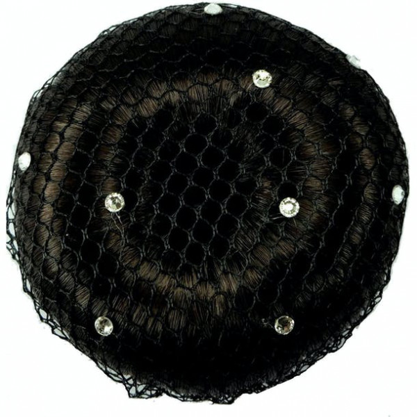 Showquest grosses Haarnetz mit Swarowski Kristallen - schwarz